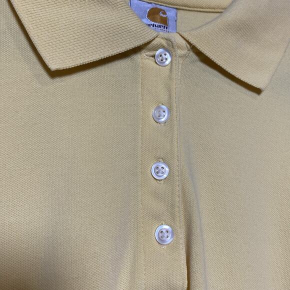 Carhartt Buttery Yellow Polo Womens XL Preppy Casual Classic Relaxed Outdoor Rug - Picture 9 of 9
